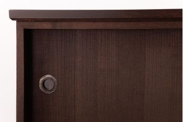 和製アンティーク　リメイク家具　優美な装飾金具が品のある鉄脚付き箪笥ローボード(リビングボード、収納棚)