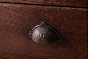 レトロ家具　和製アンティーク　栓材　レトロシックな鉄脚付きサイドチェスト(サイドキャビネット、引出し)