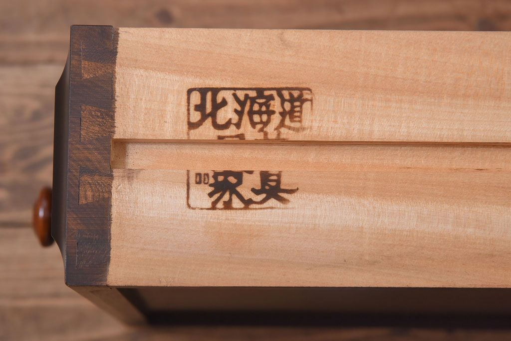 中古　北海道民芸家具　こだわりのお部屋づくりにおすすめなコーナーデスク(ワークデスク、机、在宅ワーク、在宅用)