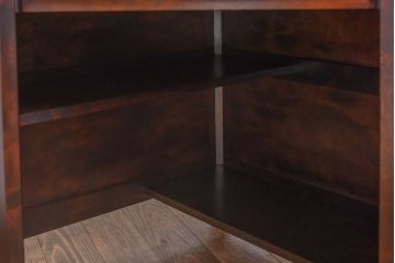 中古　北海道民芸家具　こだわりのお部屋づくりにおすすめなコーナーデスク(ワークデスク、机、在宅ワーク、在宅用)