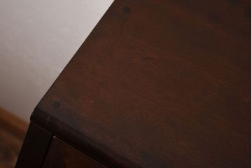 中古　松本民芸家具　シックな雰囲気漂うT型ライティングビューロー(ワークデスク、在宅ワーク、在宅用)(定価約31万円)(1)