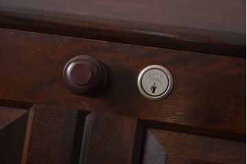 中古　松本民芸家具　シックな雰囲気漂うT型ライティングビューロー(ワークデスク、在宅ワーク、在宅用)(定価約31万円)(1)