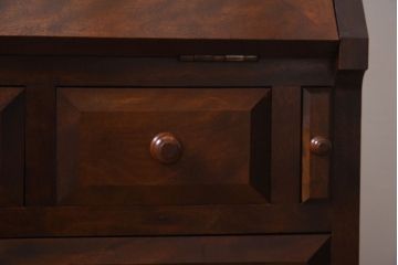 中古　松本民芸家具　シックな雰囲気漂うT型ライティングビューロー(ワークデスク、在宅ワーク、在宅用)(定価約31万円)(1)