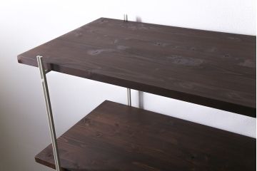 ラフジュ工房オリジナル　ホワイト　ペイントアイアンラック【大】・奥行広め(陳列棚、飾り棚、店舗什器)