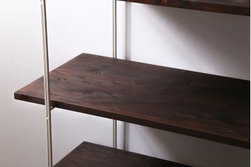 ラフジュ工房オリジナル　ホワイト　ペイントアイアンラック【大】・奥行広め(陳列棚、飾り棚、店舗什器)