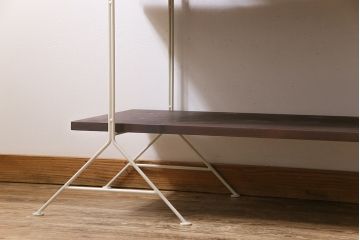 ラフジュ工房オリジナル　ホワイト　ペイントアイアンラック【大】・奥行広め(陳列棚、飾り棚、店舗什器)