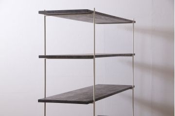 ラフジュ工房オリジナル　ホワイト　ペイントアイアンラック【中】・奥行広め(陳列棚、飾り棚、店舗什器)