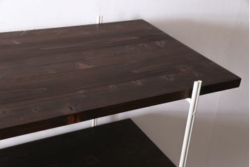 ラフジュ工房オリジナル　ホワイト　ペイントアイアンラック【中】・奥行広め(陳列棚、飾り棚、店舗什器)