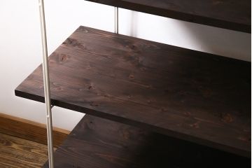 ラフジュ工房オリジナル　ホワイト　ペイントアイアンラック【中】・奥行広め(陳列棚、飾り棚、店舗什器)