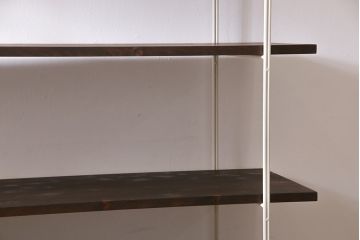 ラフジュ工房オリジナル　ホワイト　ペイントアイアンラック【中】・奥行広め(陳列棚、飾り棚、店舗什器)