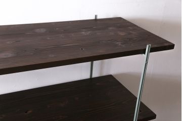 ラフジュ工房オリジナル　青緑色　ペイントアイアンラック【大】・奥行広め(陳列棚、飾り棚、店舗什器)