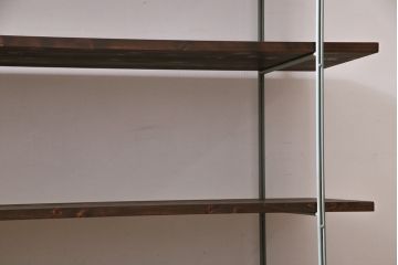 ラフジュ工房オリジナル　青緑色　ペイントアイアンラック【小】・奥行広め(陳列棚、飾り棚、店舗什器)