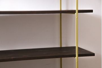 ラフジュ工房オリジナル　イエロー　ペイントアイアンラック(中)・奥行広め(陳列棚、飾り棚、店舗什器)