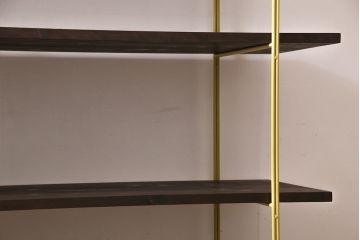 ラフジュ工房オリジナル　イエロー　ペイントアイアンラック(中)・奥行広め(陳列棚、飾り棚、店舗什器)