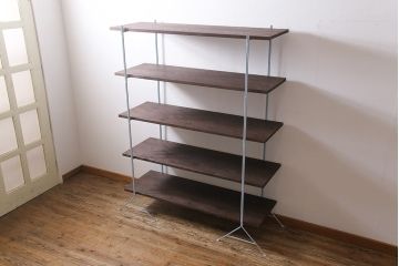 ラフジュ工房オリジナル　水色　ペイントアイアンラック【小】・奥行広め(陳列棚、飾り棚、店舗什器)