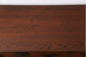 アンティーク家具　和製アンティーク　リメイク　桜丸金具　片開き戸付き米沢箪笥ローボード(ローチェスト、引き出し、和タンス)