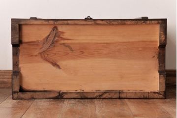 アンティーク雑貨　昭和初期　ベンチとしても使える重厚な佇まいの収納箱(木箱、本箱)