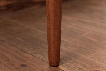 北欧家具　G-PLAN(ジープラン)　チーク材　 黒のレザーがおしゃれなダイニングチェア(椅子、ダイニングチェア、ワークチェア)(1)