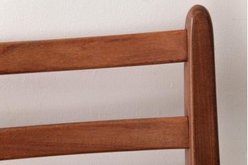 北欧家具　G-PLAN(ジープラン)　チーク材　 黒のレザーがおしゃれなダイニングチェア(椅子、ダイニングチェア、ワークチェア)(2)