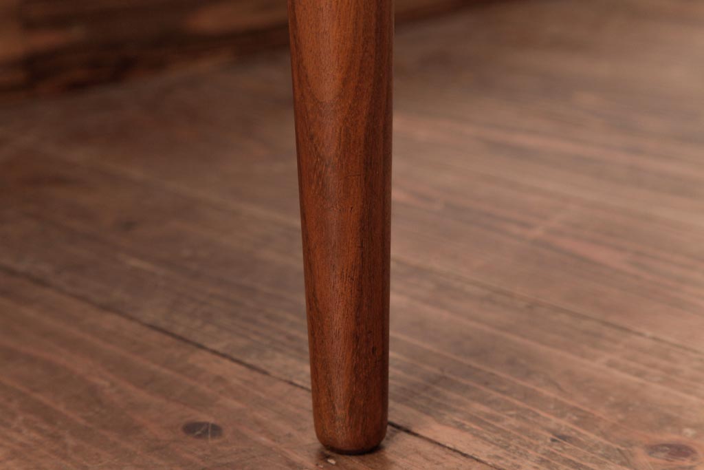 北欧家具　G-PLAN(ジープラン)　チーク材　 黒のレザーがおしゃれなダイニングチェア(椅子、ダイニングチェア、ワークチェア)(3)