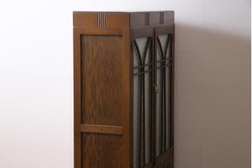 アンティーク家具　昭和初期　ダイヤガラス入り　大正ロマンの雰囲気が魅力のブックケース(収納棚、食器棚、本箱)