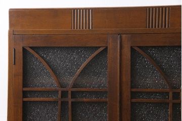 アンティーク家具　昭和初期　ダイヤガラス入り　大正ロマンの雰囲気が魅力のブックケース(収納棚、食器棚、本箱)