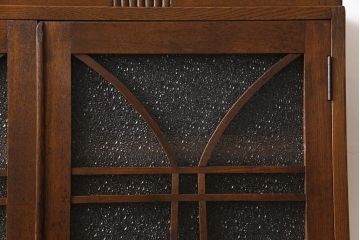 アンティーク家具　昭和初期　ダイヤガラス入り　大正ロマンの雰囲気が魅力のブックケース(収納棚、食器棚、本箱)