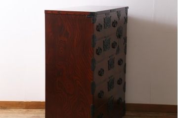 中古美品　伝統民芸家具　岩谷堂箪笥　No.360　艶と杢目が美しい衣装箪笥(整理箪笥)(定価43万円)