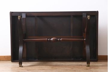 中古　イギリス　RACKSTRAW(ラックストロー)　高級感漂うレザートップテーブル(デスク、在宅ワーク、在宅用ダイニングテーブル)