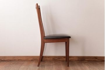アンティーク家具　G-PLAN(ジープラン)　レザーの座面がシックなダイニングチェア(ワークチェア、椅子)(1)