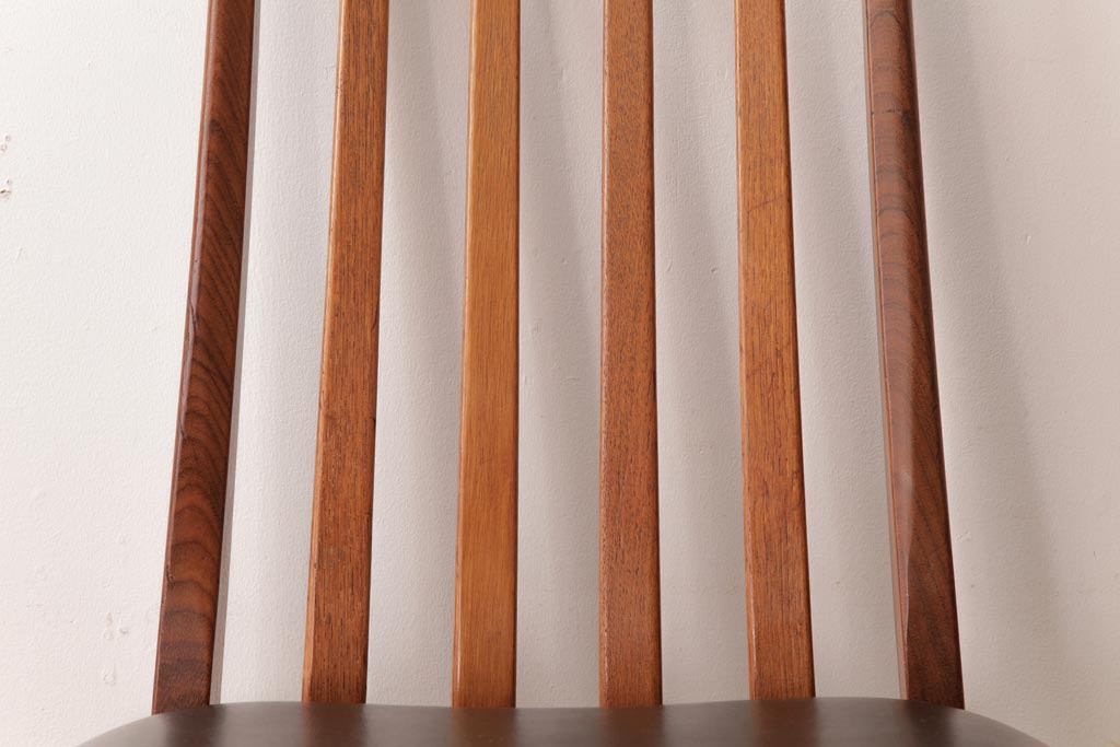 アンティーク家具　G-PLAN(ジープラン)　レザーの座面がシックなダイニングチェア(ワークチェア、椅子)(1)