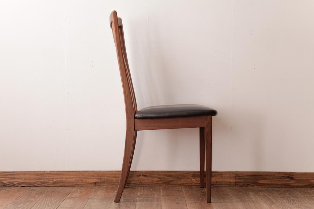 アンティーク家具　G-PLAN(ジープラン)　レザーの座面がシックなダイニングチェア(ワークチェア、椅子)(3)