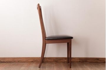 アンティーク家具　G-PLAN(ジープラン)　レザーの座面がシックなダイニングチェア(ワークチェア、椅子)(3)