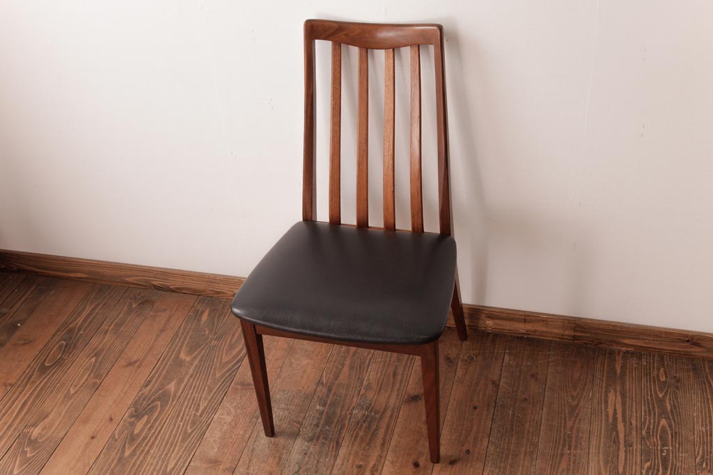 アンティーク家具　G-PLAN(ジープラン)　レザーの座面がシックなダイニングチェア(ワークチェア、椅子)(3)