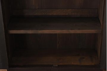 アンティーク家具　大正ロマン　栓材　当時物色ガラス　深みのある色味が魅力のブックケース(本箱、収納棚)