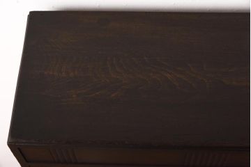 アンティーク家具　大正ロマン　栓材　当時物色ガラス　深みのある色味が魅力のブックケース(本箱、収納棚)