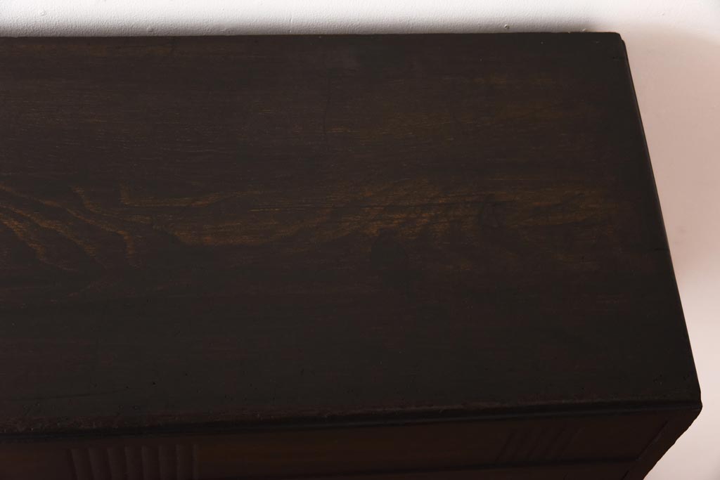 アンティーク家具　大正ロマン　栓材　当時物色ガラス　深みのある色味が魅力のブックケース(本箱、収納棚)