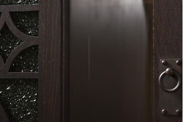 アンティーク家具　大正ロマン　栓材　当時物色ガラス　深みのある色味が魅力のブックケース(本箱、収納棚)