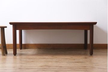 ビンテージ家具　北欧ヴィンテージ　珍しいローテーブルタイプのエクステンションテーブル(リビングテーブル、センターテーブル)