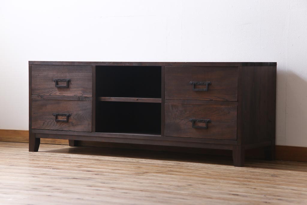 ラフジュ工房オリジナル　古い引き出しを活かしたローボード(リビングボード、引き出し)