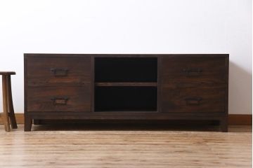 ラフジュ工房オリジナル　古い引き出しを活かしたローボード(リビングボード、引き出し)