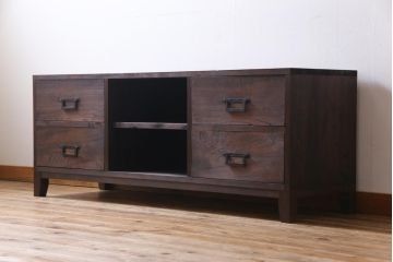ラフジュ工房オリジナル　古い引き出しを活かしたローボード(リビングボード、引き出し)
