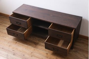 ラフジュ工房オリジナル　古い引き出しを活かしたローボード(リビングボード、引き出し)
