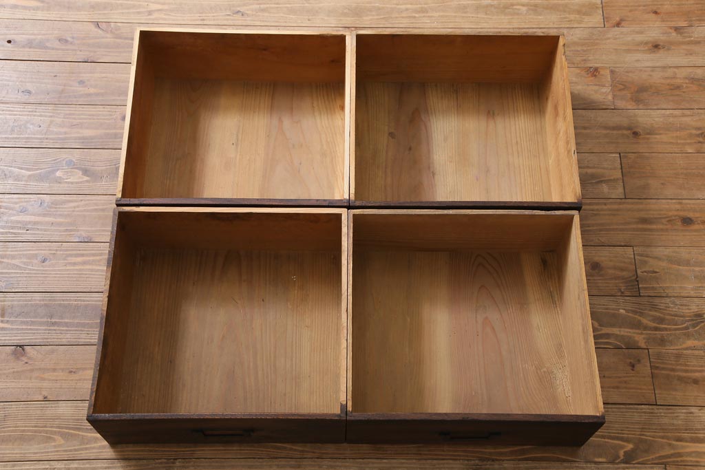 ラフジュ工房オリジナル　古い引き出しを活かしたローボード(リビングボード、引き出し)