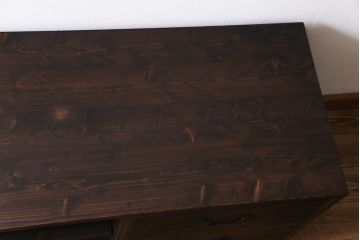 ラフジュ工房オリジナル　古い引き出しを活かしたローボード(リビングボード、引き出し)