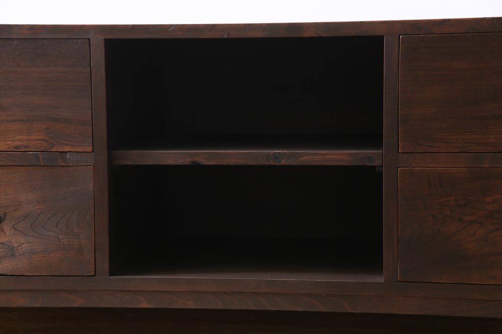 ラフジュ工房オリジナル　古い引き出しを活かしたローボード(リビングボード、引き出し)