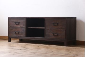 ラフジュ工房オリジナル　古い引き出しを活かしたローボード(リビングボード、引き出し)