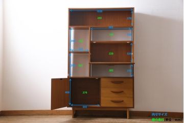 ビンテージ家具　北欧ヴィンテージ　ミッドセンチュリーデザインのルームディバイダー(飾り棚、サイドボード)