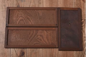 アンティーク家具　和製アンティーク　三方ケヤキ材　上品な和の趣きあふれる茶箪笥(収納棚、飾り棚)