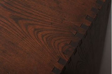 アンティーク家具　和製アンティーク　三方ケヤキ材　上品な和の趣きあふれる茶箪笥(収納棚、飾り棚)